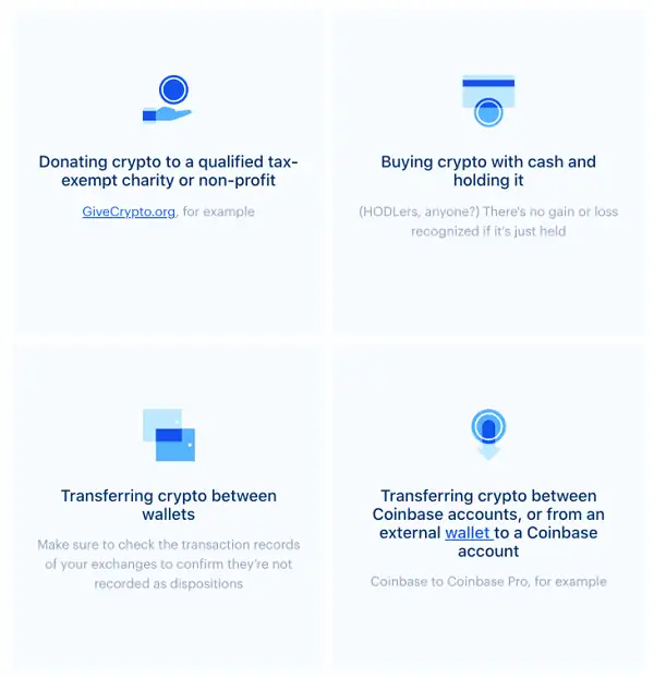 list of non-taxable events for cryptocurrency coinbase